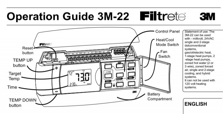 3m 22 Filtrete Thermostat User Manual - newdive